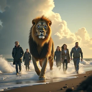 smartLion GmbH Burnout-Coaching Löwe entsteigt Wellen